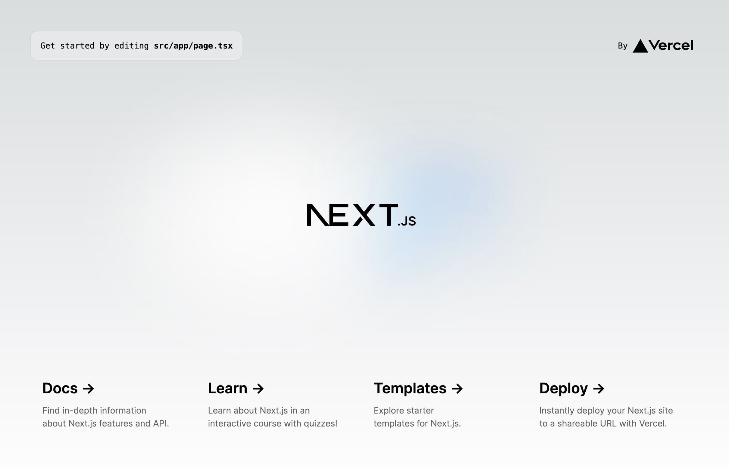 Démarrage serveur de développement Next.js